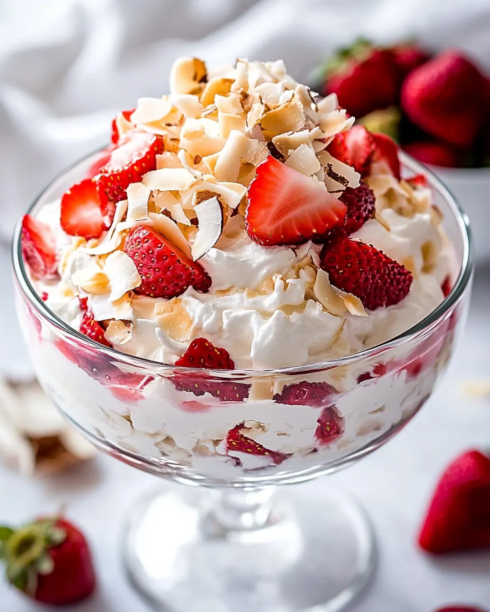 Strawberry Coconut Cheesecake Salad
