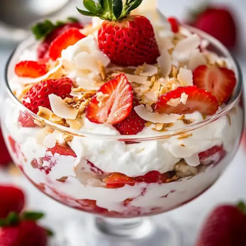 Strawberry Coconut Cheesecake Salad