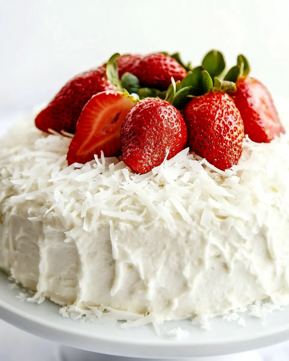 Strawberry Coconut Cream Cake
