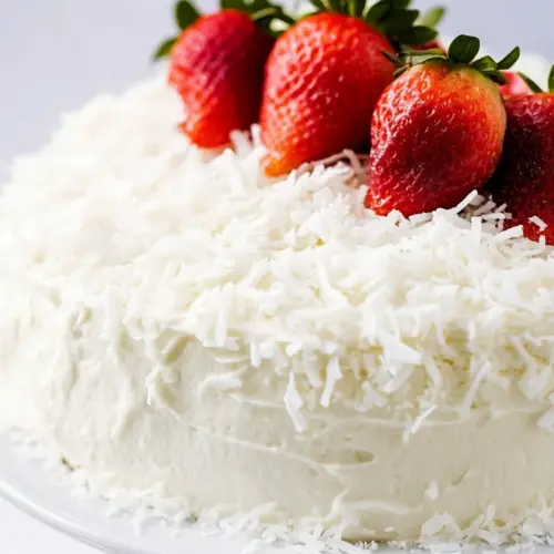 Strawberry Coconut Cream Cake