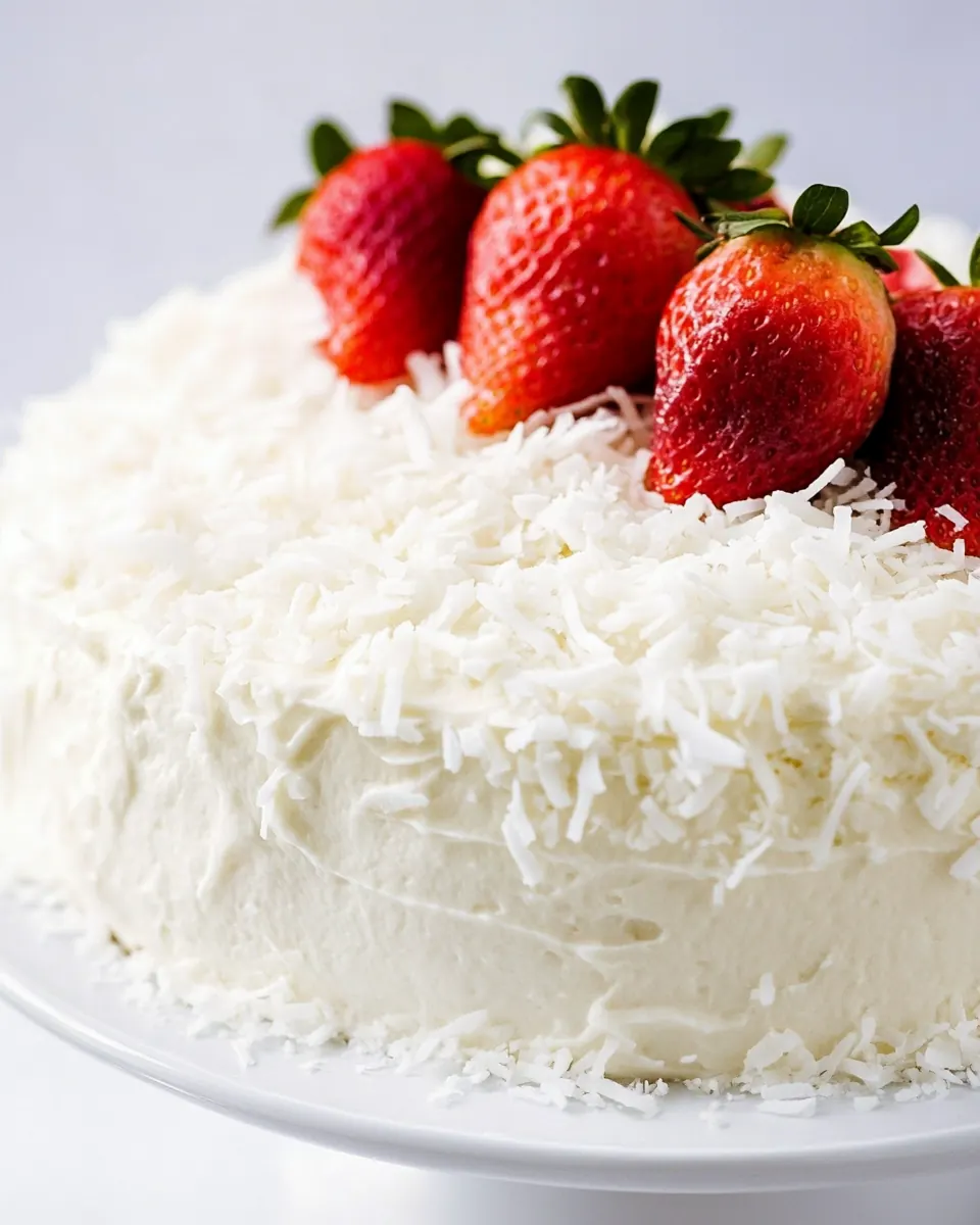 Strawberry Coconut Cream Cake