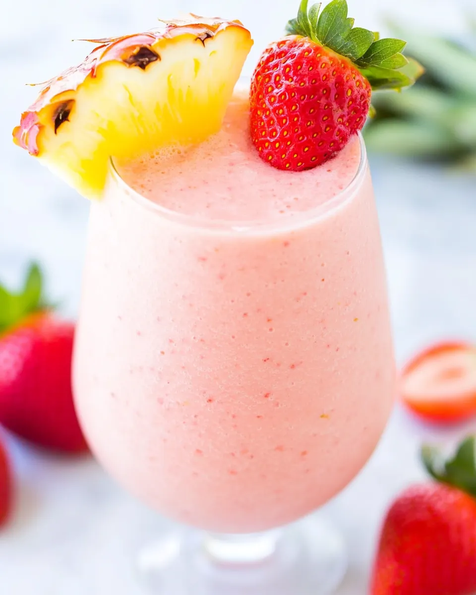 Strawberry Coconut Pina Colada Smoothie