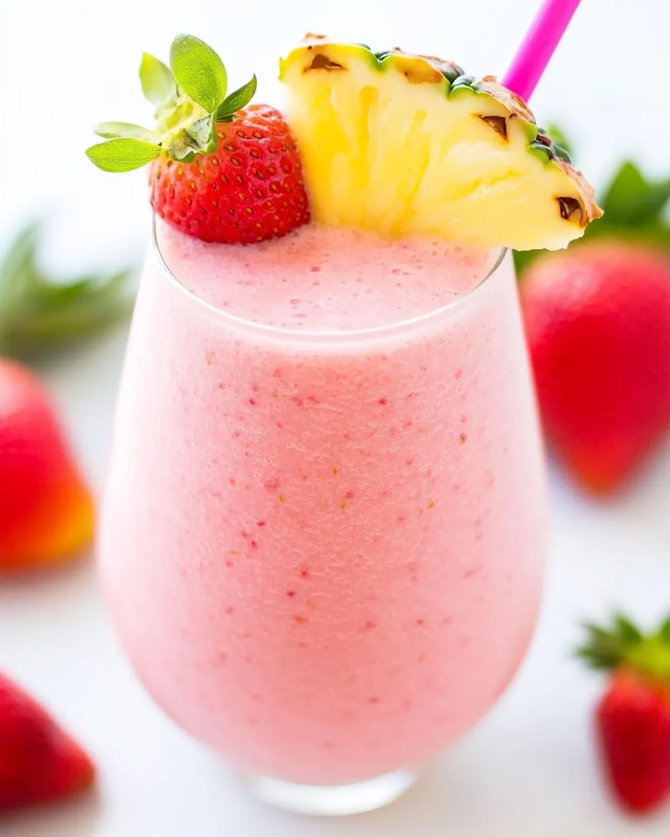 Strawberry Coconut Pina Colada Smoothie