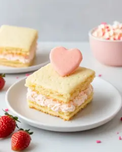 Strawberry Cream Wafer Cookies