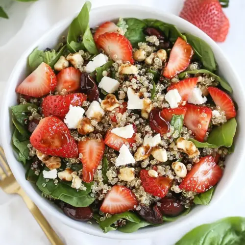 Strawberry Goat Cheese Quinoa Salad