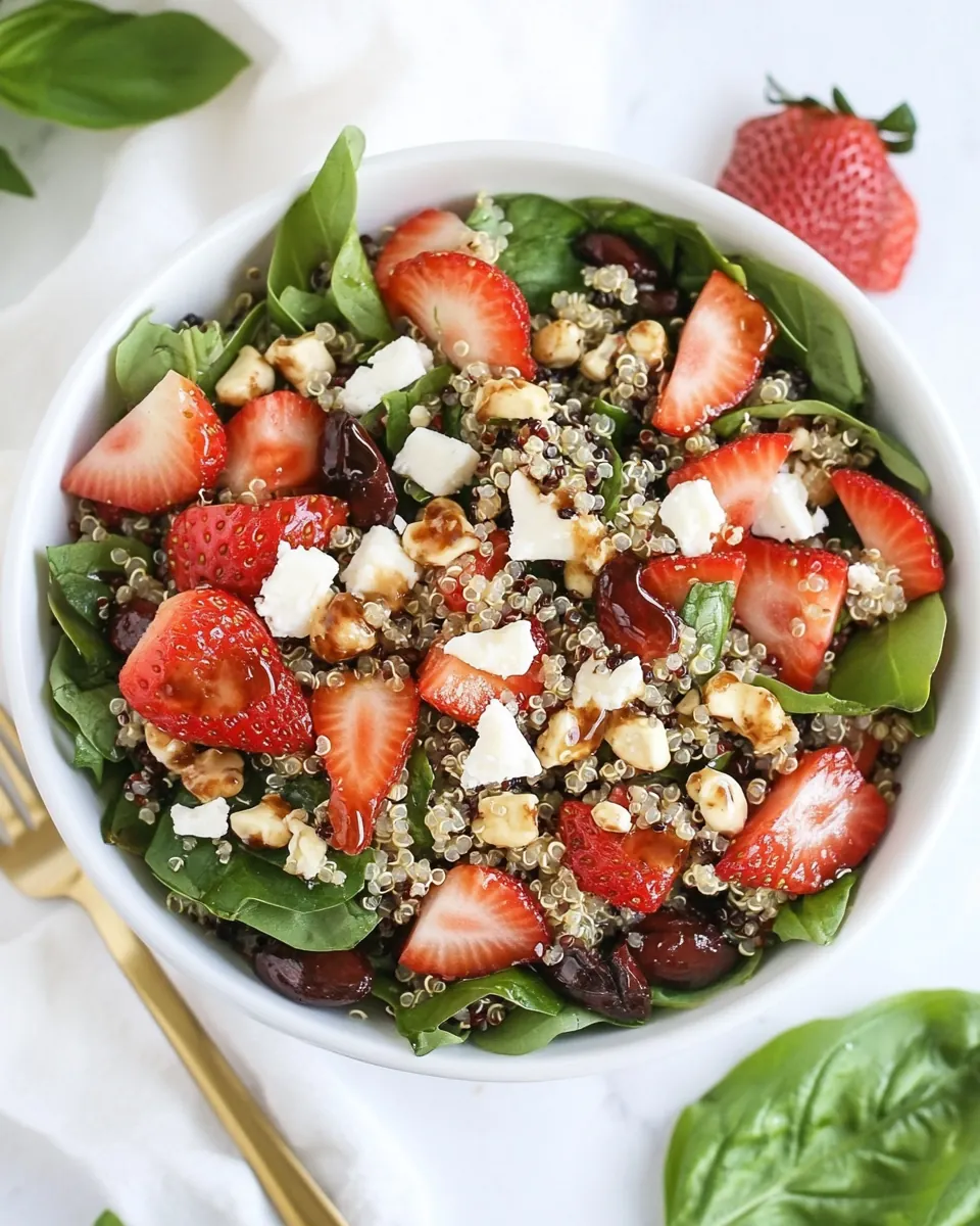 Strawberry Goat Cheese Quinoa Salad