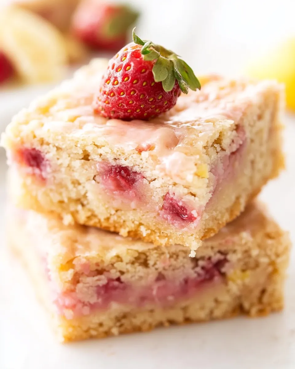 Strawberry Lemon Blondies