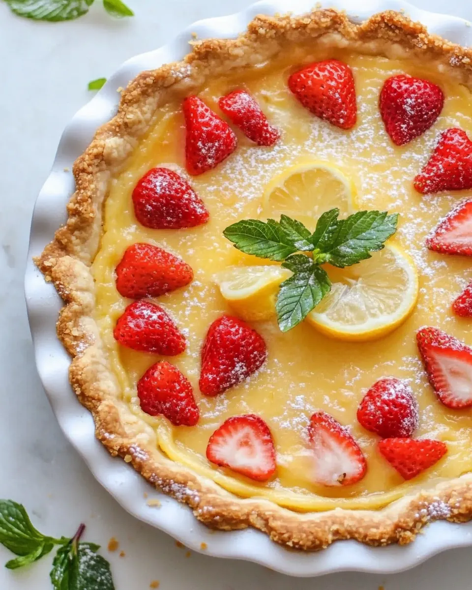 Strawberry Lemon Buttermilk Pie