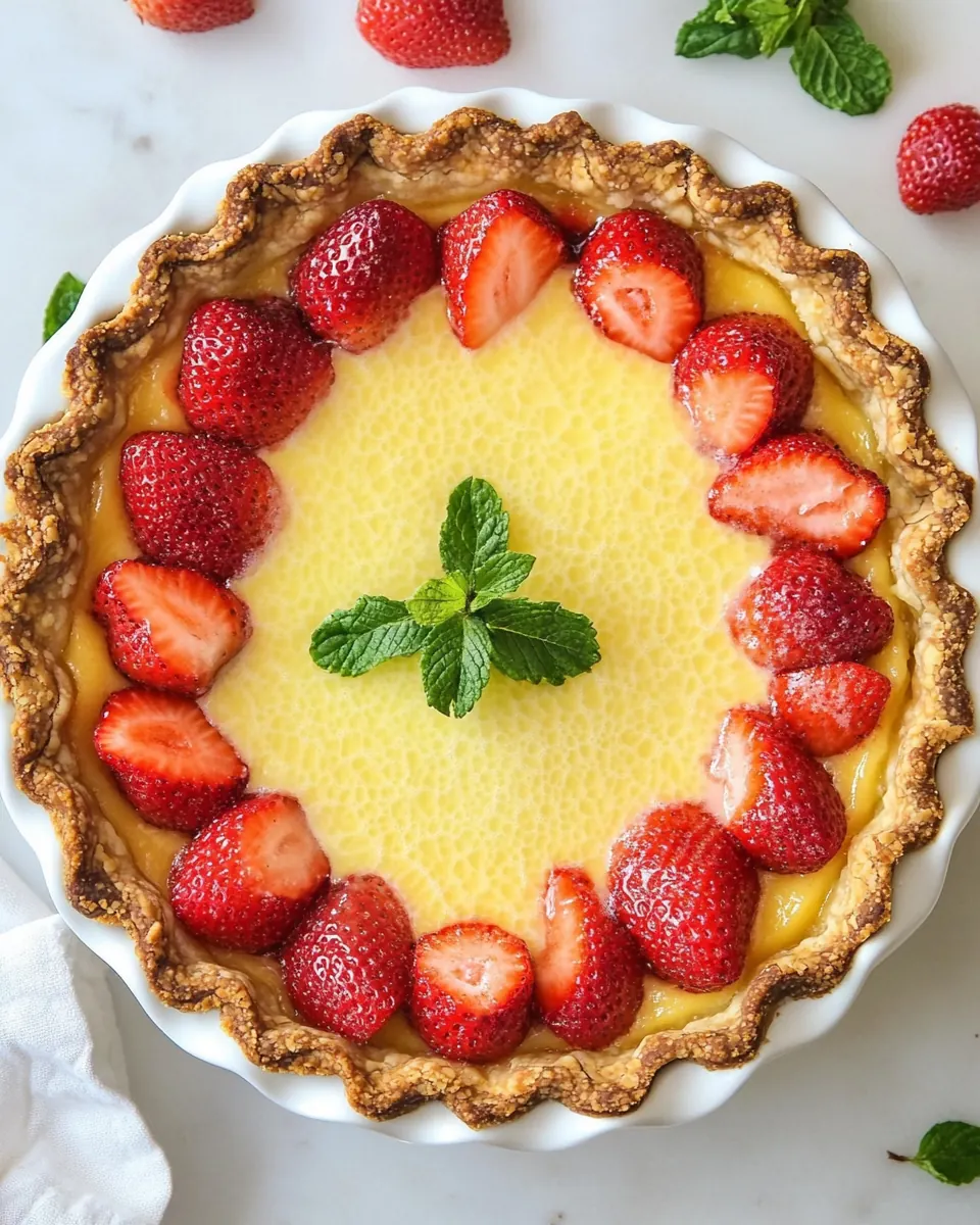 Strawberry Lemon Buttermilk Pie
