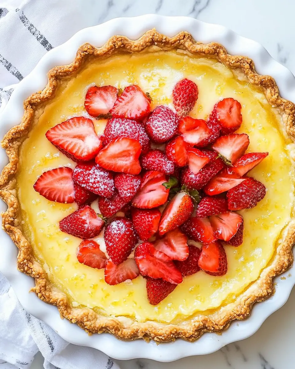 Strawberry Lemon Buttermilk Pie
