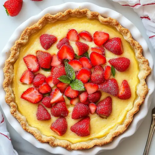 Strawberry Lemon Buttermilk Pie