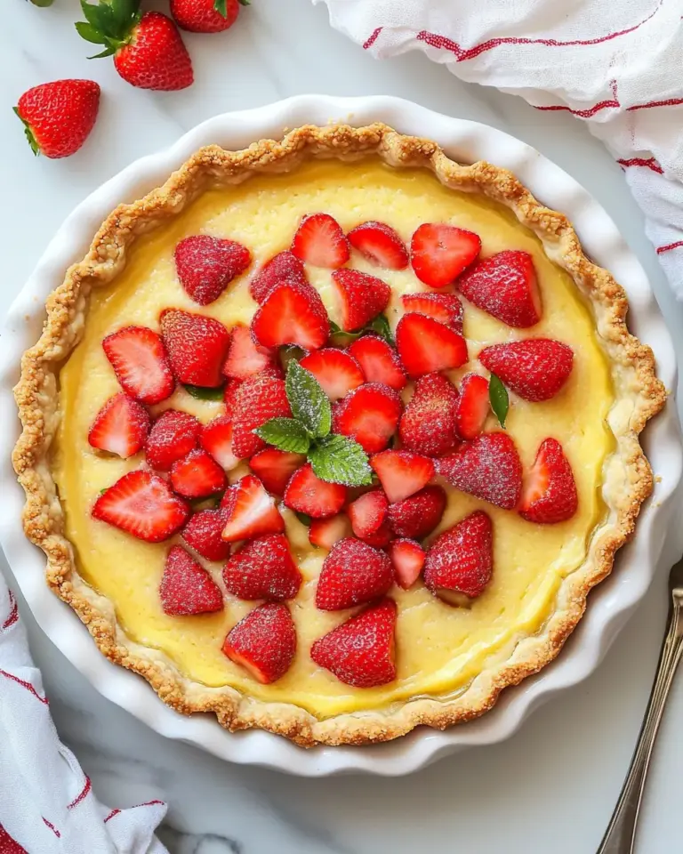 Strawberry Lemon Buttermilk Pie