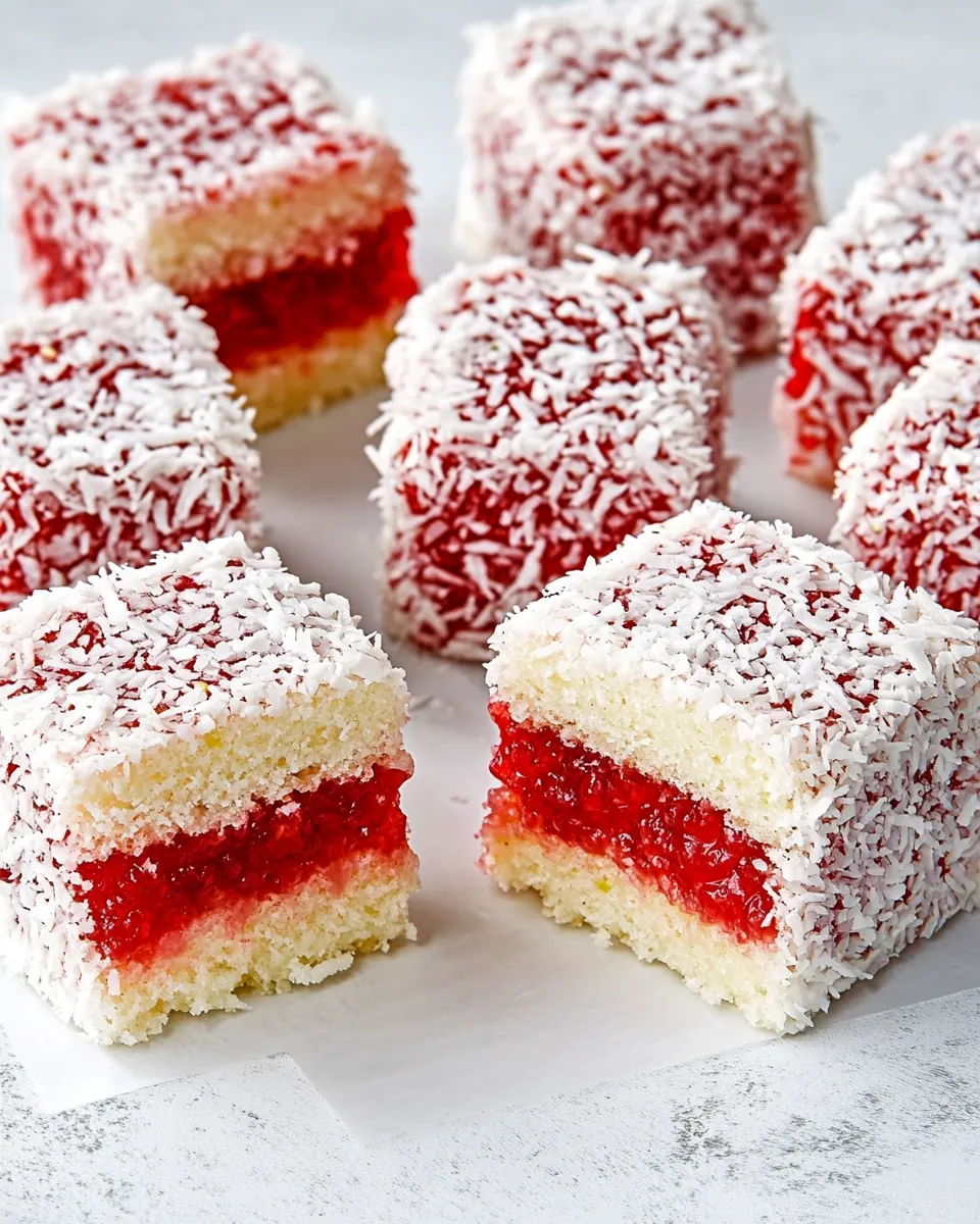 Strawberry Lime Coconut Lamingtons