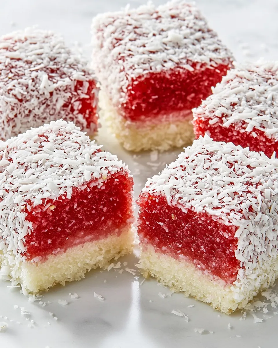 Strawberry Lime Coconut Lamingtons