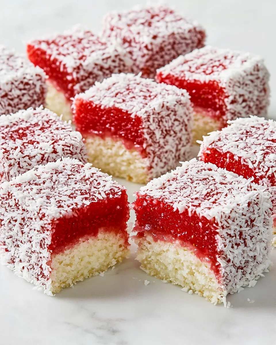 Strawberry Lime Coconut Lamingtons