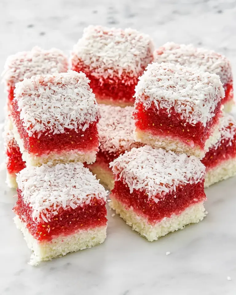Strawberry Lime Coconut Lamingtons