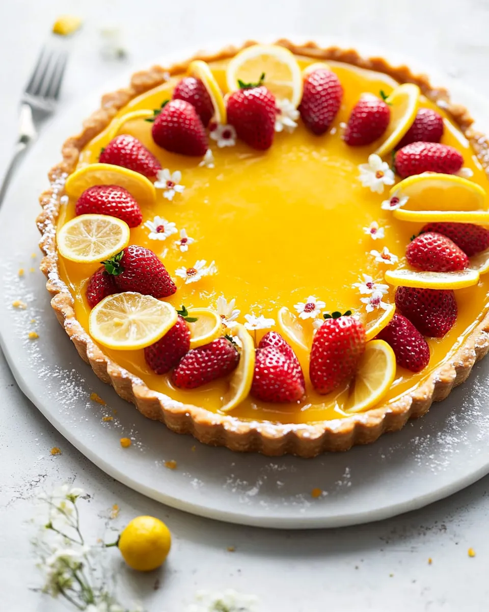 Strawberry Meyer Lemon Tart