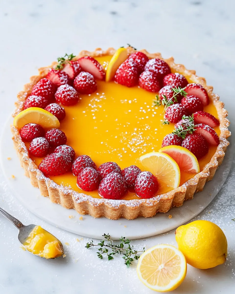 Strawberry Meyer Lemon Tart