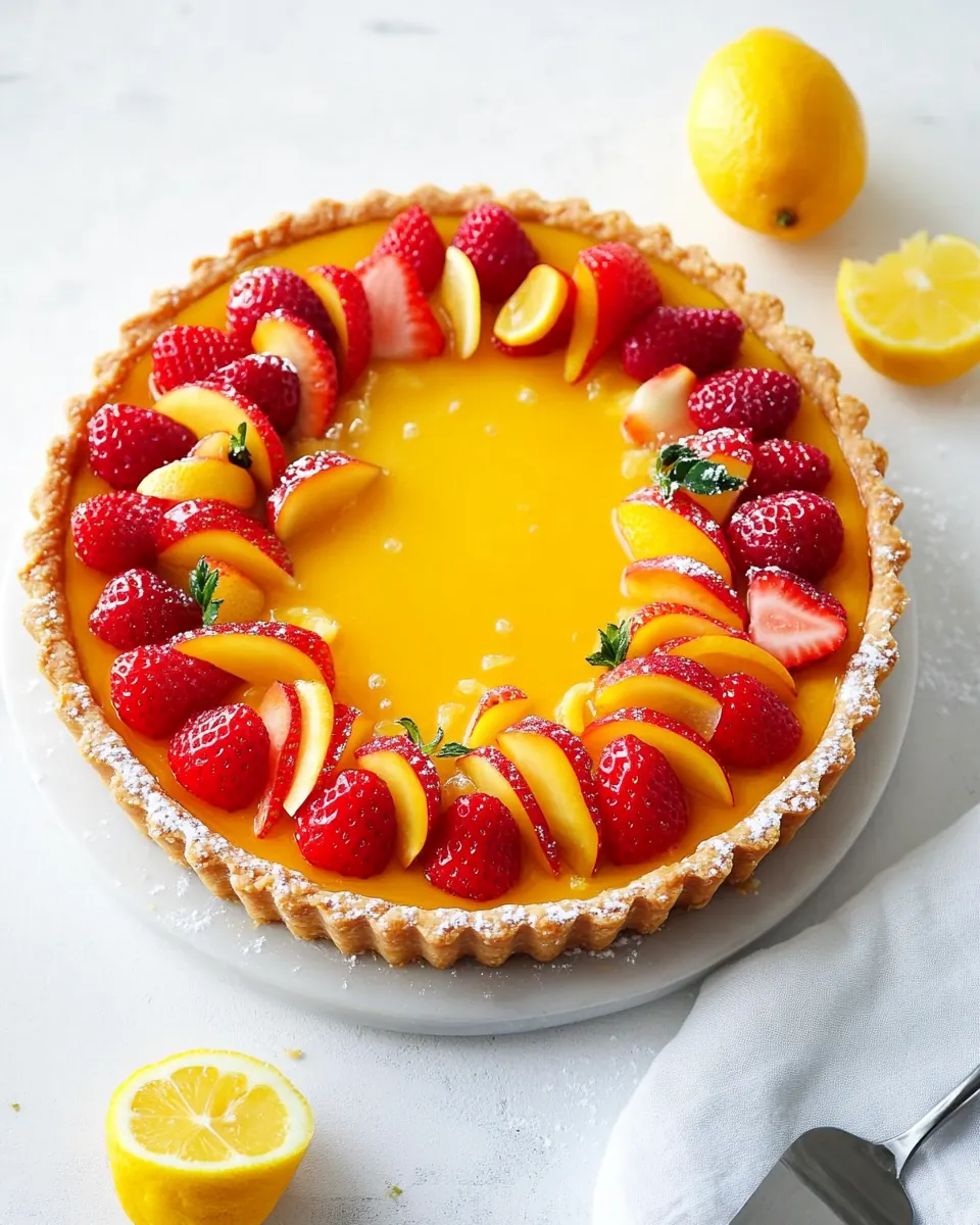 Strawberry Meyer Lemon Tart