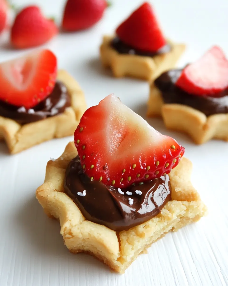 Strawberry Nutella Shortbread Bites