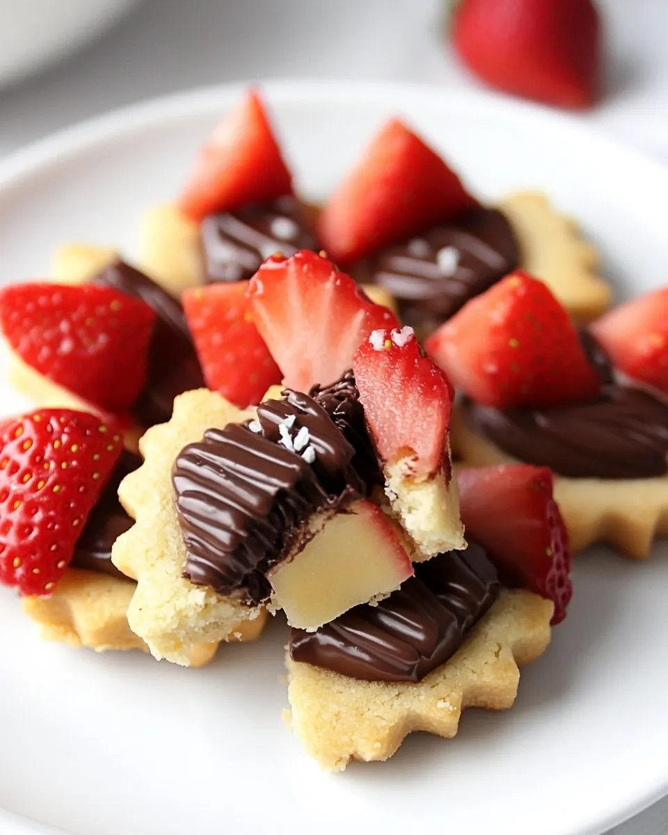 Strawberry Nutella Shortbread Bites