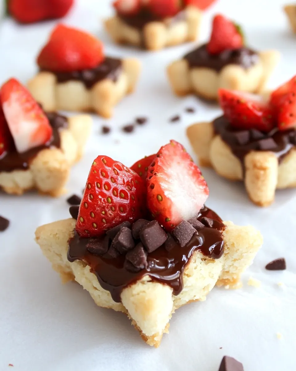 Strawberry Nutella Shortbread Bites