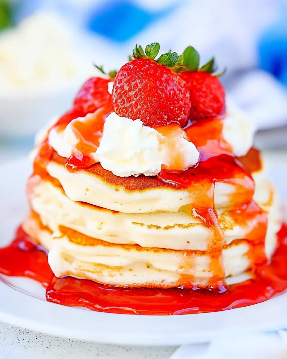 Strawberry Pancakes with Cheesecake Filling