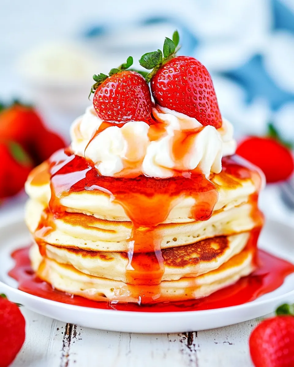 Strawberry Pancakes with Cheesecake Filling
