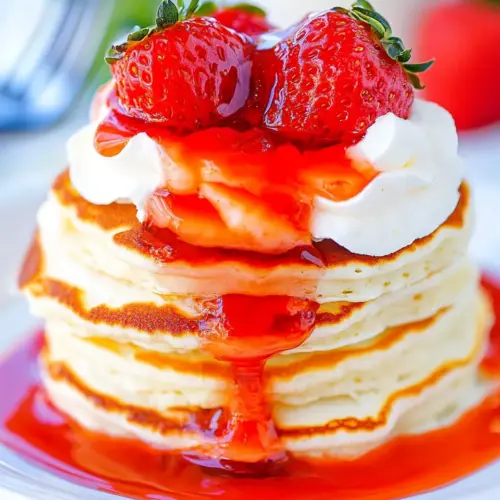 Strawberry Pancakes with Cheesecake Filling