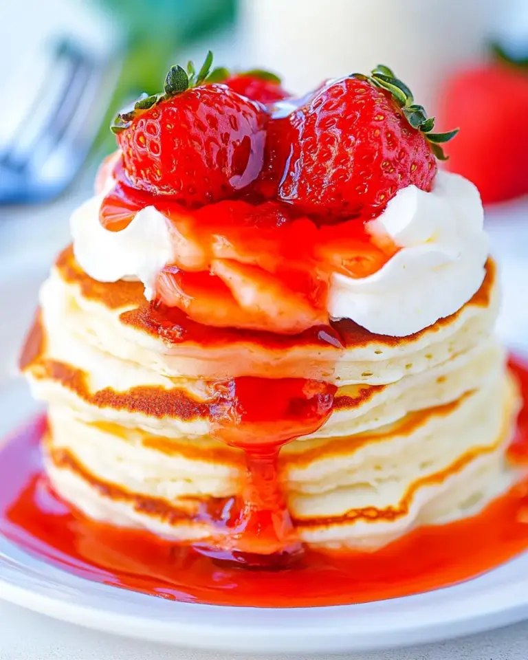 Strawberry Pancakes with Cheesecake Filling