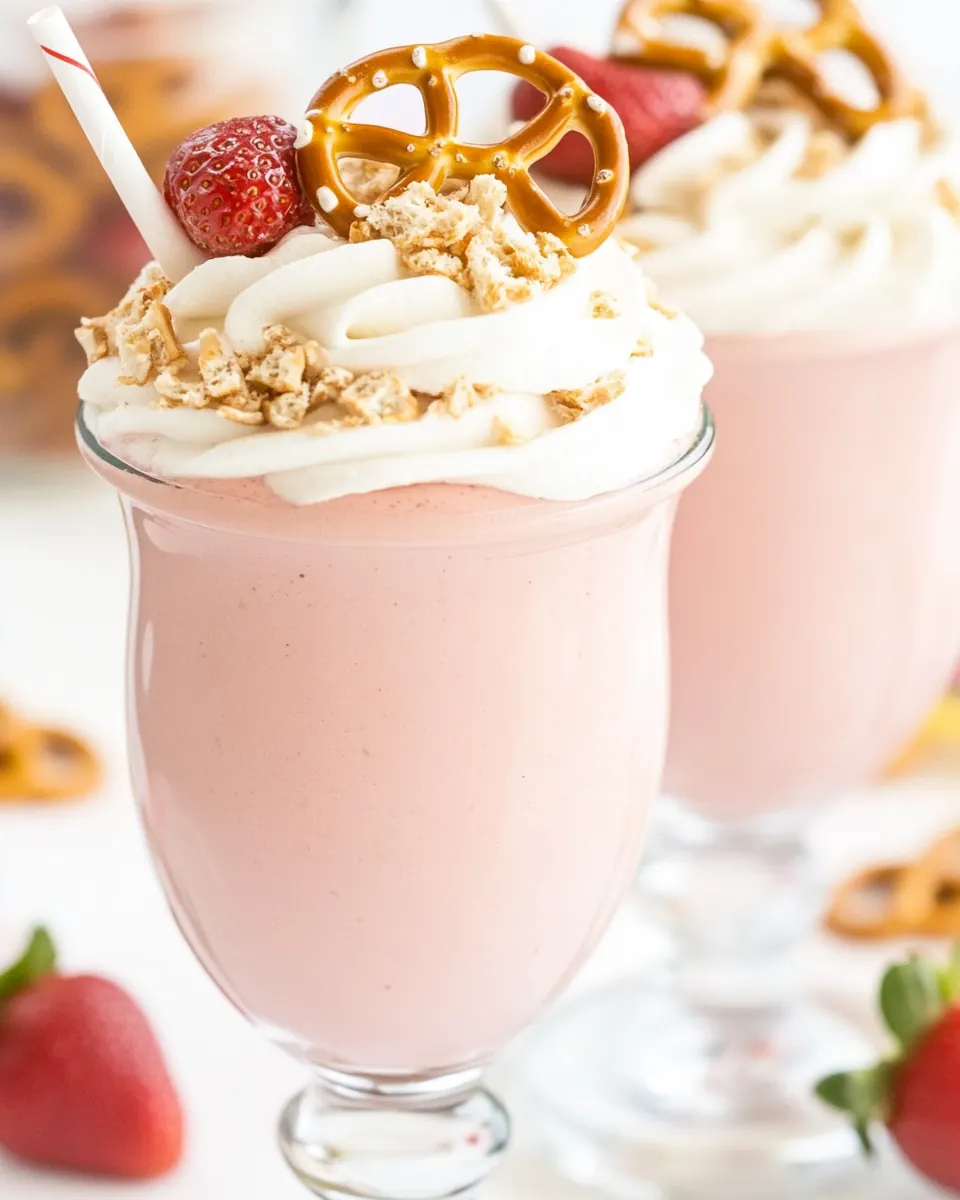 Strawberry Pretzel Salad Milkshake