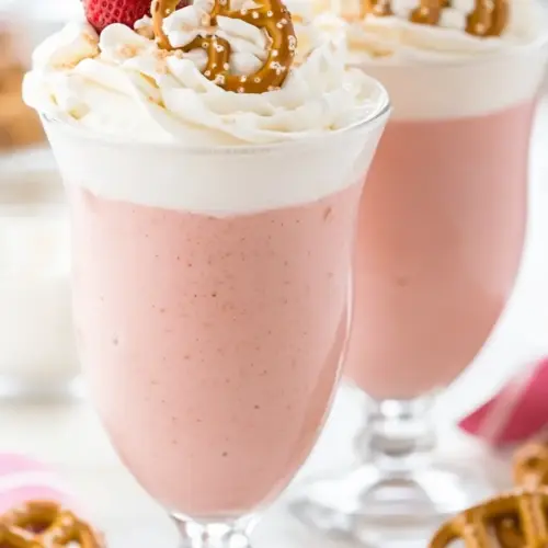 Strawberry Pretzel Salad Milkshake