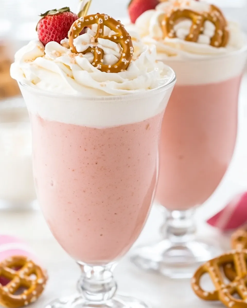 Strawberry Pretzel Salad Milkshake