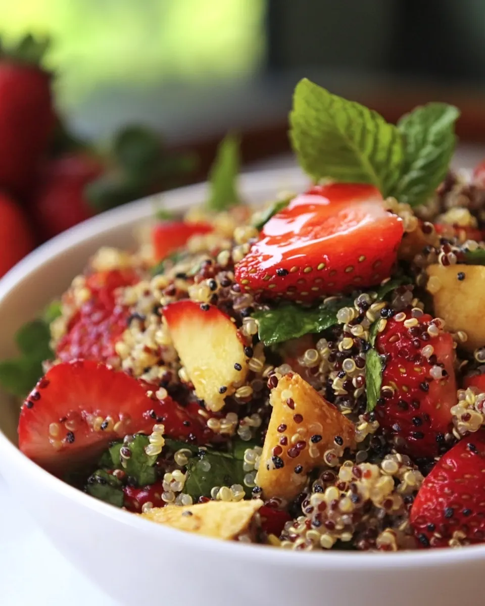 Strawberry Quinoa Salad with Poppyseed Yogurt Dressing