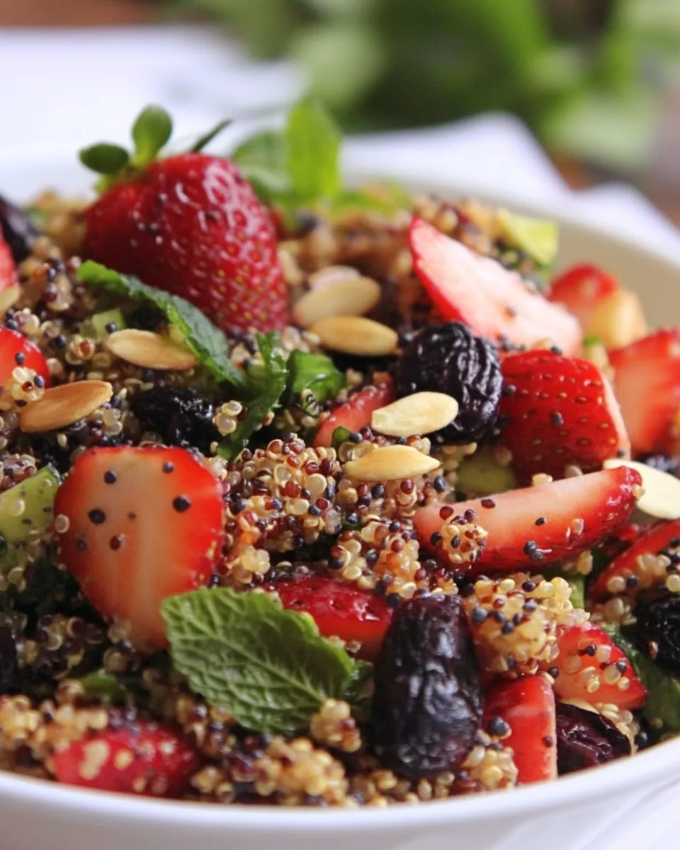 Strawberry Quinoa Salad with Poppyseed Yogurt Dressing