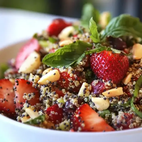 Strawberry Quinoa Salad with Poppyseed Yogurt Dressing