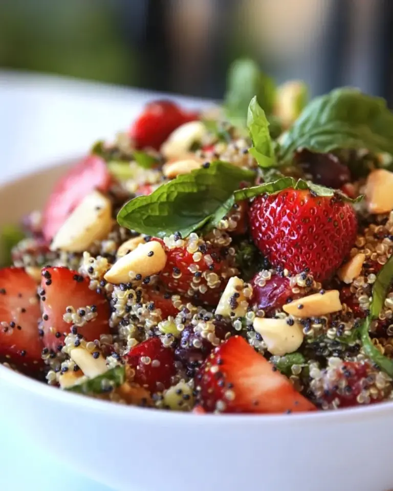 Strawberry Quinoa Salad with Poppyseed Yogurt Dressing