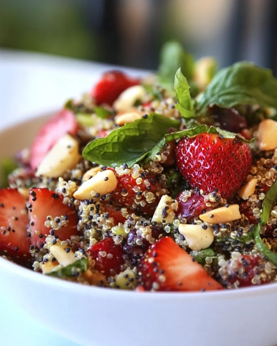 Strawberry Quinoa Salad with Poppyseed Yogurt Dressing