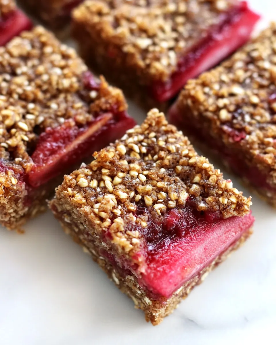 Strawberry Rhubarb Buckwheat Bars