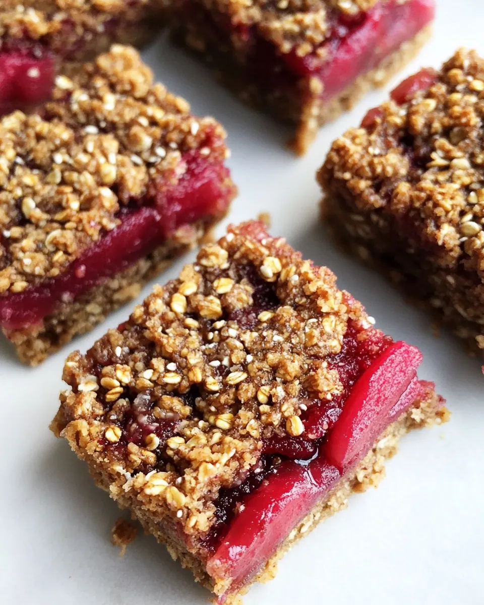 Strawberry Rhubarb Buckwheat Bars