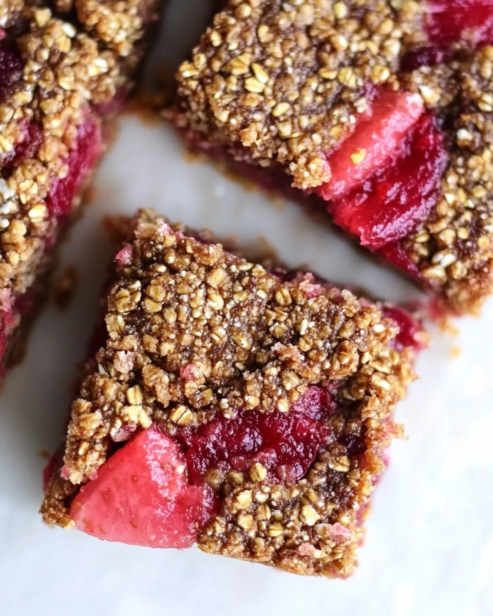 Strawberry Rhubarb Buckwheat Bars