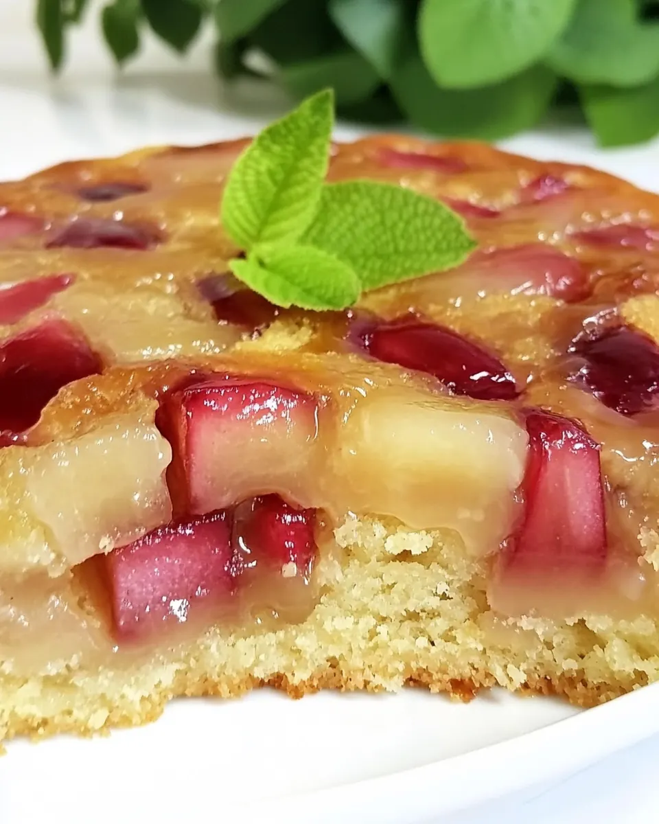 Strawberry Rhubarb Upside Down Cake