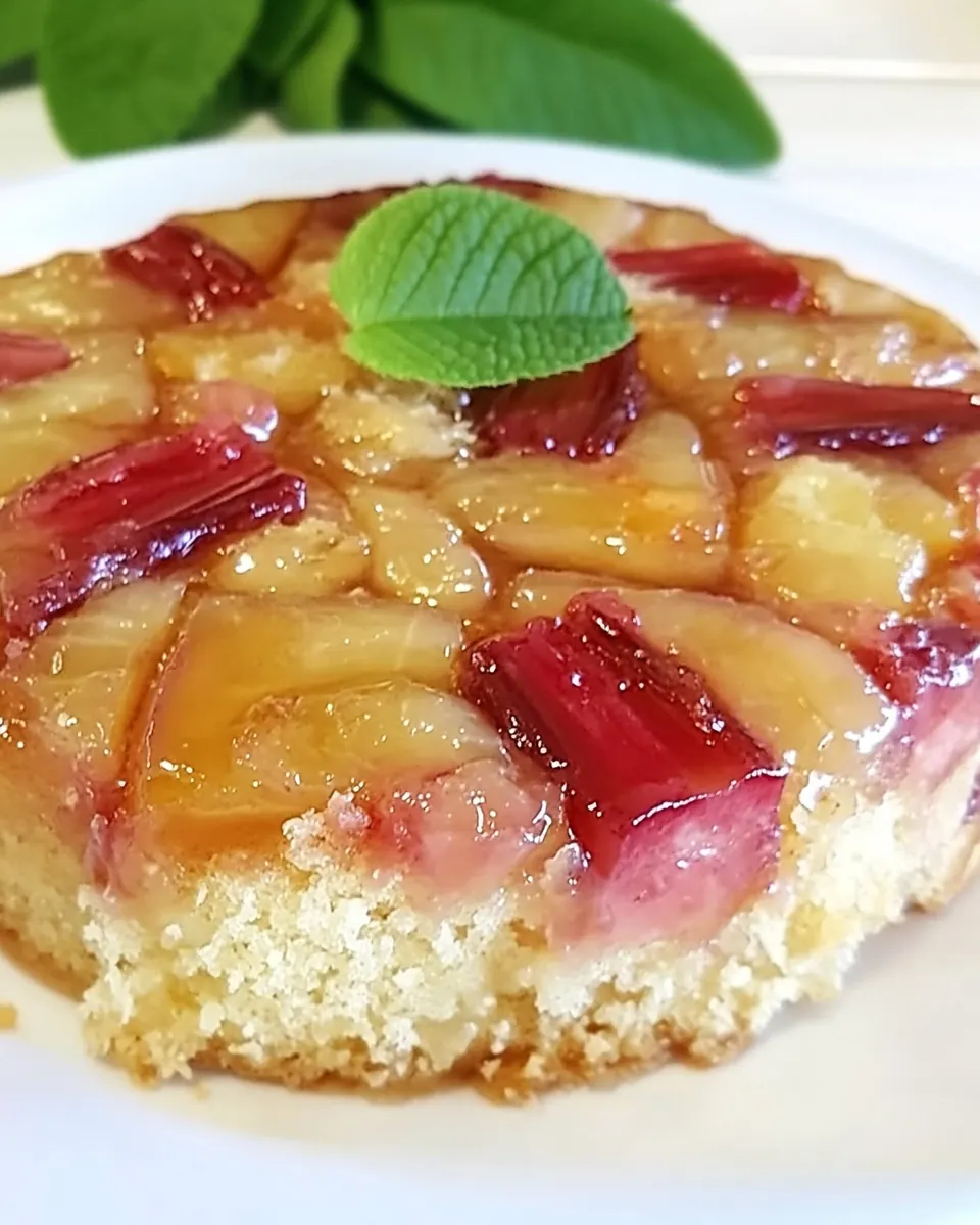 Strawberry Rhubarb Upside Down Cake