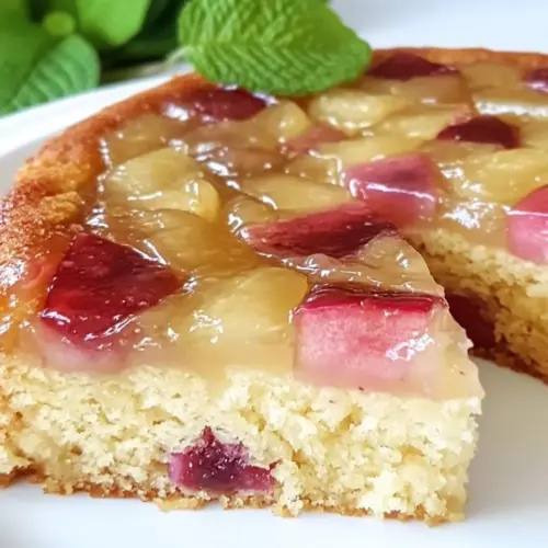 Strawberry Rhubarb Upside Down Cake