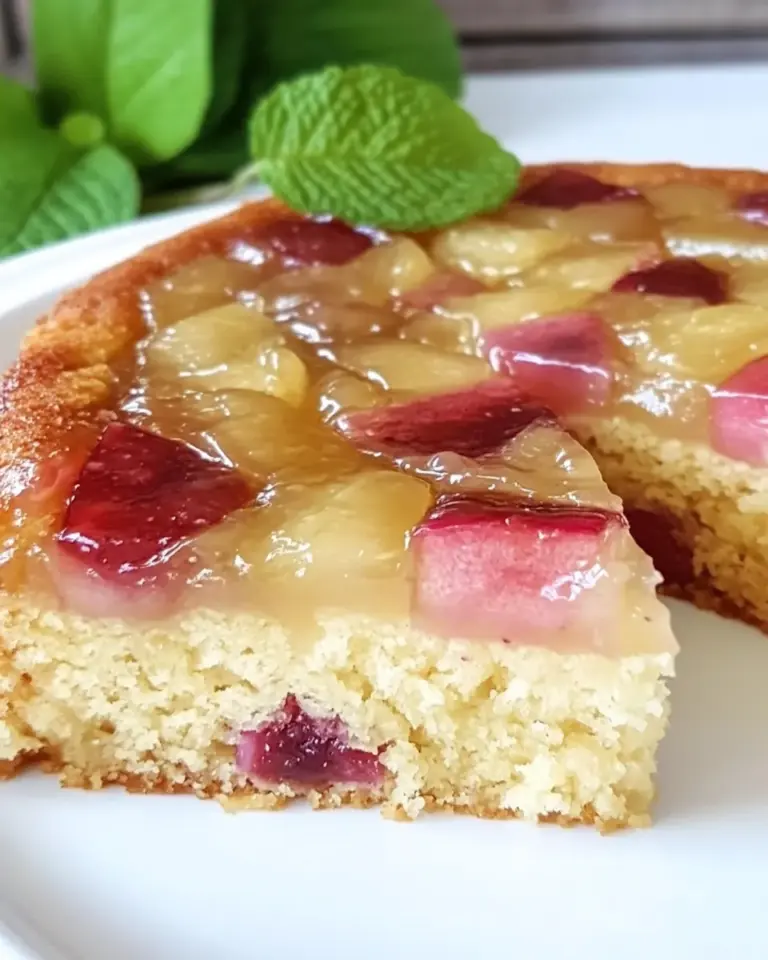 Strawberry Rhubarb Upside Down Cake