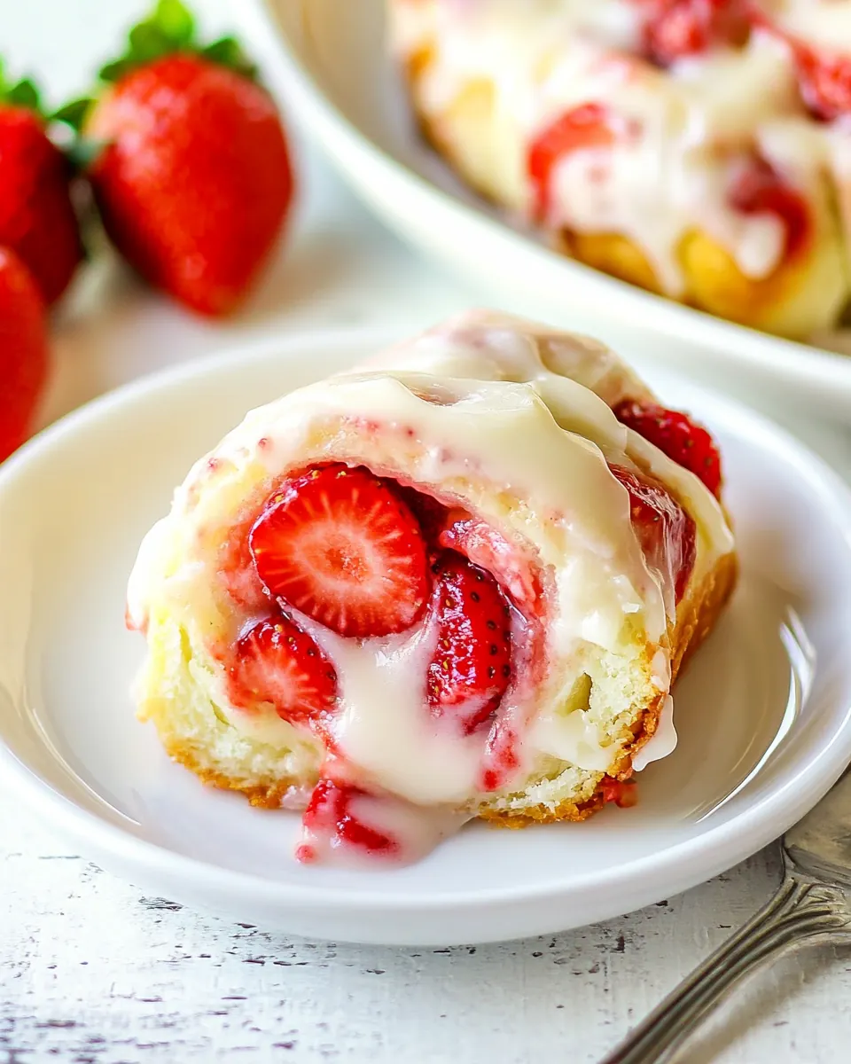 Strawberry Rolls with Cream Cheese Icing