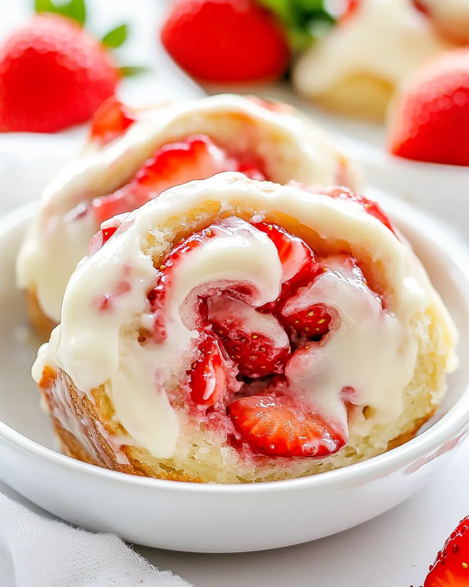 Strawberry Rolls with Cream Cheese Icing