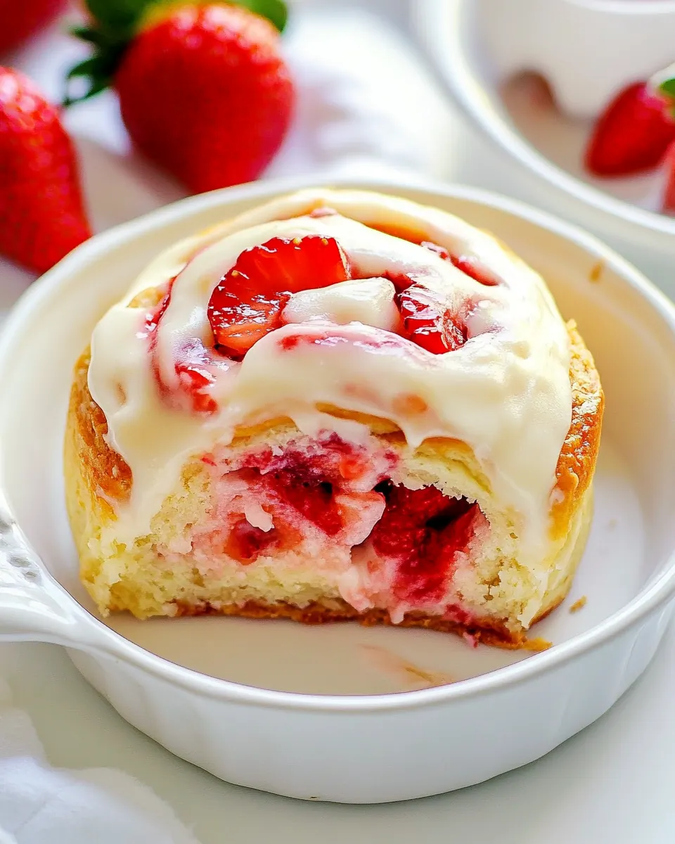 Strawberry Rolls with Cream Cheese Icing