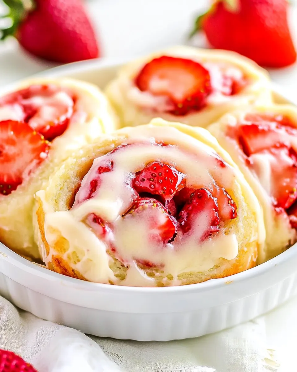 Strawberry Rolls with Cream Cheese Icing