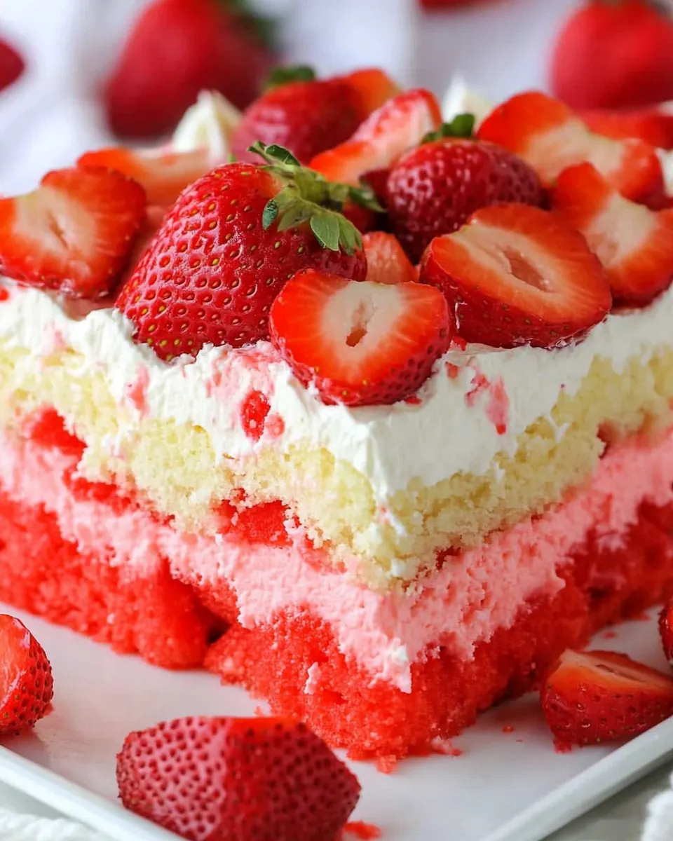 Strawberry Shortcake Poke Cake